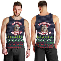 The Season To Be Jolly Siberian Husky Xmas Ball Christmas Men Tank Top Xmas Holiday Patterns - Wonder Print Shop