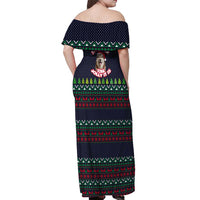 The Season To Be Jolly Siberian Husky Xmas Ball Christmas Off Shoulder Maxi Dress Xmas Holiday Patterns - Wonder Print Shop