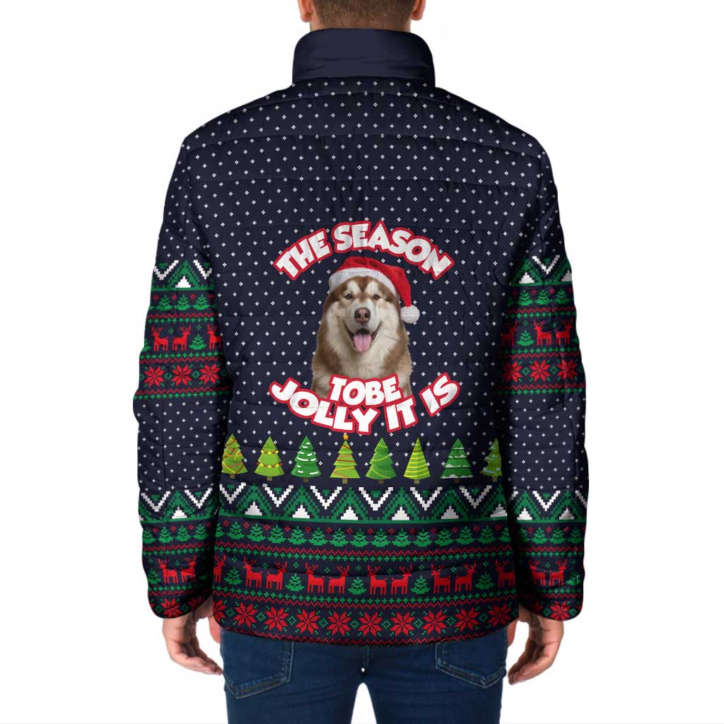 The Season To Be Jolly Siberian Husky Xmas Ball Christmas Padded Jacket Xmas Holiday Patterns - Wonder Print Shop