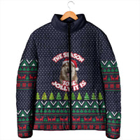 The Season To Be Jolly Siberian Husky Xmas Ball Christmas Padded Jacket Xmas Holiday Patterns - Wonder Print Shop