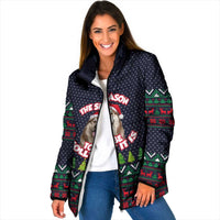 The Season To Be Jolly Siberian Husky Xmas Ball Christmas Padded Jacket Xmas Holiday Patterns - Wonder Print Shop