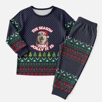 The Season To Be Jolly Siberian Husky Xmas Ball Christmas Pajama Set Xmas Holiday Patterns - Wonder Print Shop