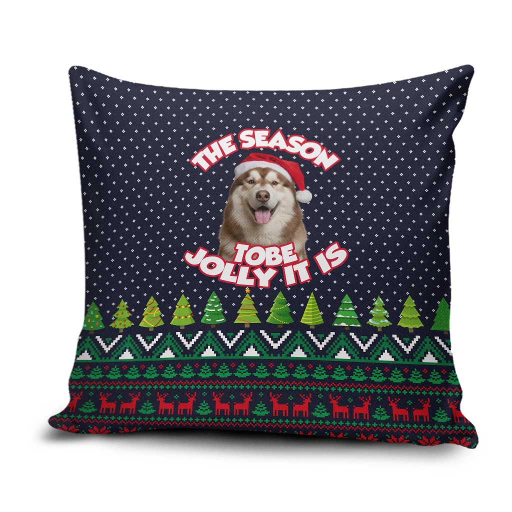 The Season To Be Jolly Siberian Husky Xmas Ball Christmas Pillow Cover Xmas Holiday Patterns - Wonder Print Shop
