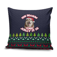 The Season To Be Jolly Siberian Husky Xmas Ball Christmas Pillow Cover Xmas Holiday Patterns - Wonder Print Shop