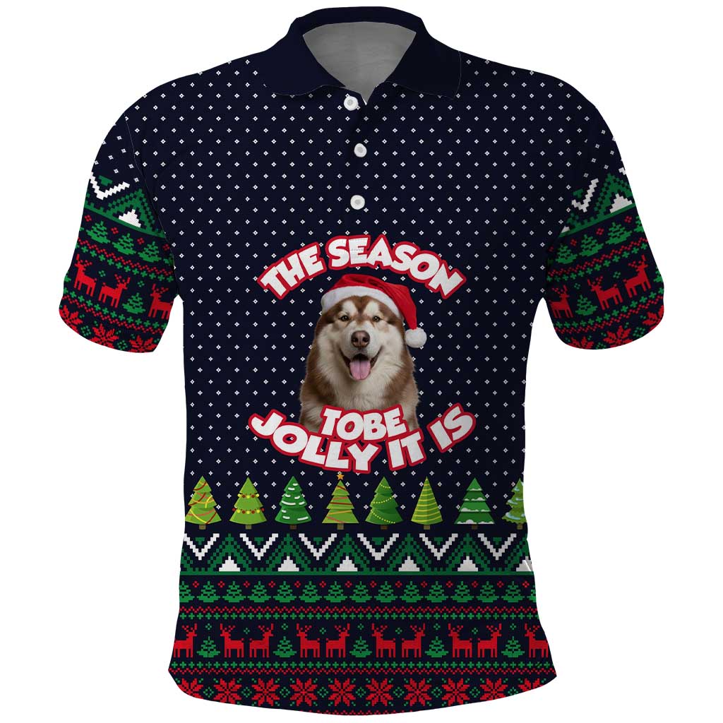 The Season To Be Jolly Siberian Husky Xmas Ball Christmas Polo Shirt Xmas Holiday Patterns - Wonder Print Shop