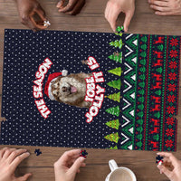 The Season To Be Jolly Siberian Husky Xmas Ball Christmas Puzzle Xmas Holiday Patterns - Wonder Print Shop