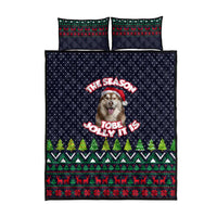 The Season To Be Jolly Siberian Husky Xmas Ball Christmas Quilt Bed Set Xmas Holiday Patterns - Wonder Print Shop