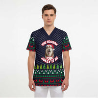 The Season To Be Jolly Siberian Husky Xmas Ball Christmas Scrub Top Xmas Holiday Patterns - Wonder Print Shop