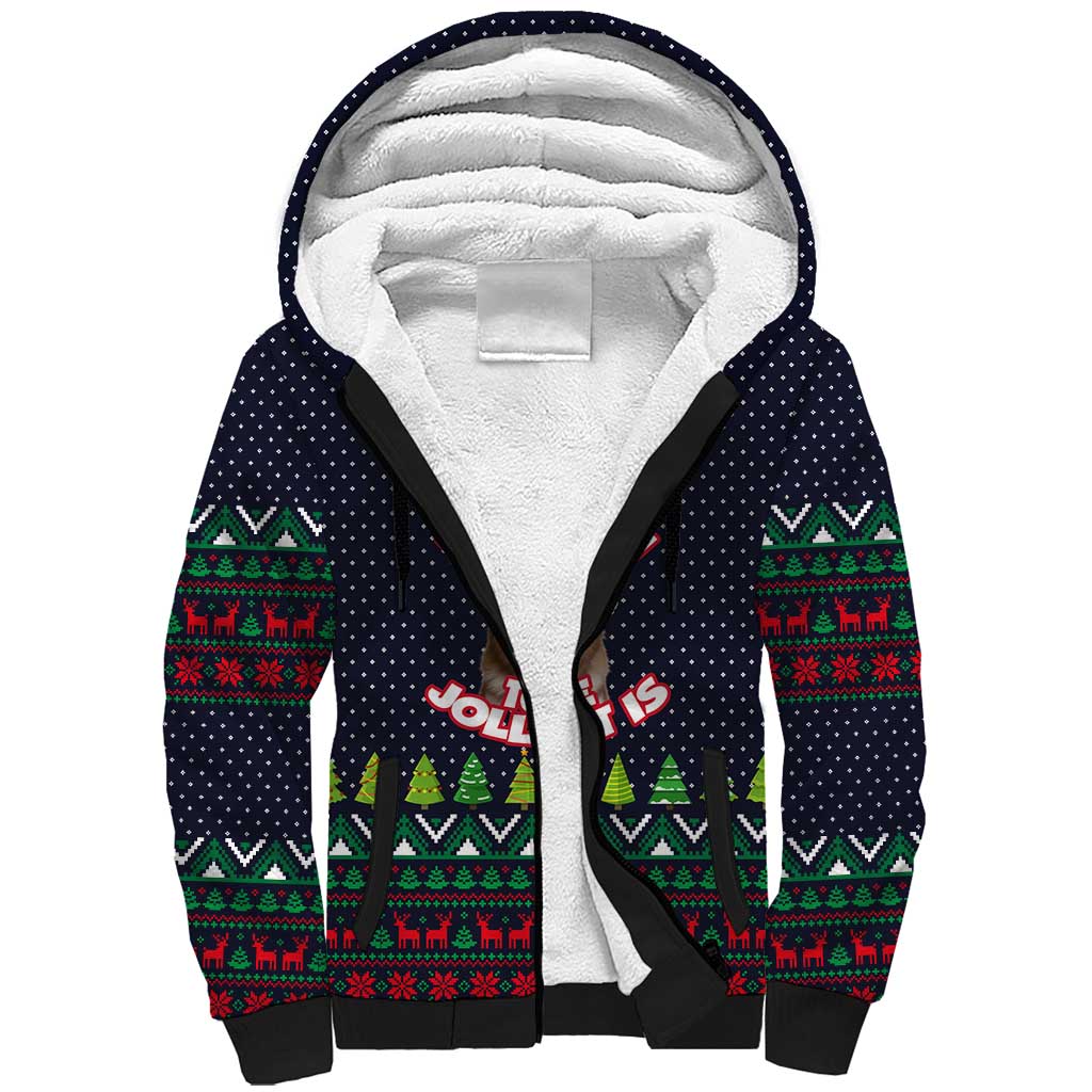 The Season To Be Jolly Siberian Husky Xmas Ball Christmas Sherpa Hoodie Xmas Holiday Patterns - Wonder Print Shop