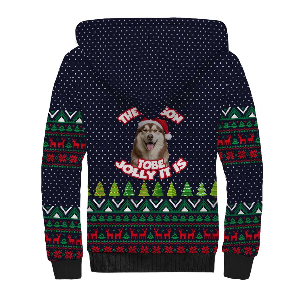 The Season To Be Jolly Siberian Husky Xmas Ball Christmas Sherpa Hoodie Xmas Holiday Patterns - Wonder Print Shop