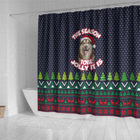 The Season To Be Jolly Siberian Husky Xmas Ball Christmas Shower Curtain Xmas Holiday Patterns - Wonder Print Shop