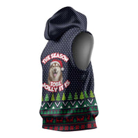 The Season To Be Jolly Siberian Husky Xmas Ball Christmas Sleeveless Hoodie Xmas Holiday Patterns - Wonder Print Shop