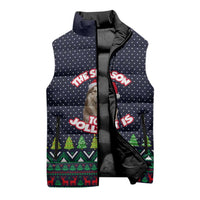 The Season To Be Jolly Siberian Husky Xmas Ball Christmas Sleeveless Puffer Jacket Xmas Holiday Patterns - Wonder Print Shop