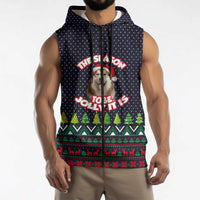 The Season To Be Jolly Siberian Husky Xmas Ball Christmas Sleeveless Zip Hoodie Xmas Holiday Patterns - Wonder Print Shop