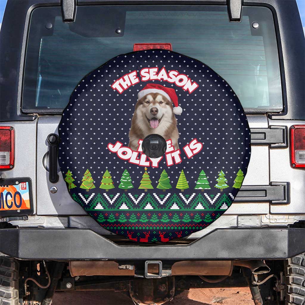 The Season To Be Jolly Siberian Husky Xmas Ball Christmas Spare Tire Cover Xmas Holiday Patterns - Wonder Print Shop