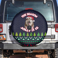 The Season To Be Jolly Siberian Husky Xmas Ball Christmas Spare Tire Cover Xmas Holiday Patterns - Wonder Print Shop