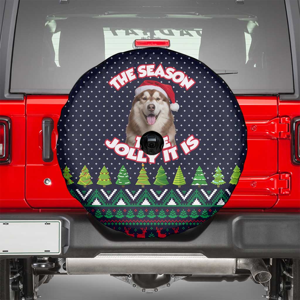 The Season To Be Jolly Siberian Husky Xmas Ball Christmas Spare Tire Cover Xmas Holiday Patterns - Wonder Print Shop