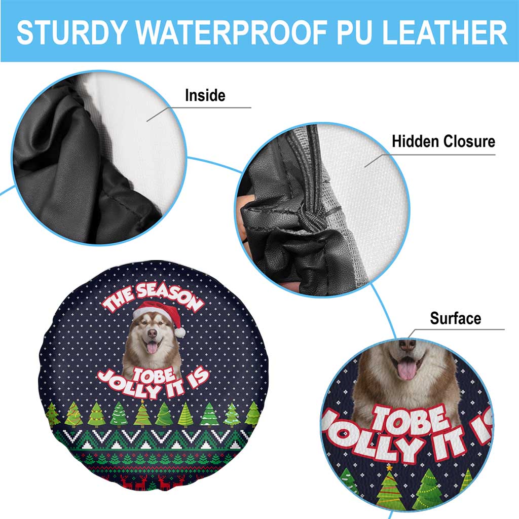 The Season To Be Jolly Siberian Husky Xmas Ball Christmas Spare Tire Cover Xmas Holiday Patterns - Wonder Print Shop