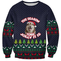 The Season To Be Jolly Siberian Husky Xmas Ball Christmas Sweatshirt Xmas Holiday Patterns - Wonder Print Shop