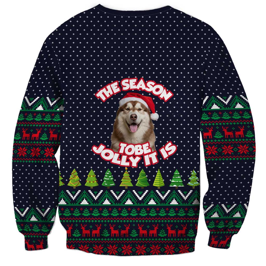 The Season To Be Jolly Siberian Husky Xmas Ball Christmas Sweatshirt Xmas Holiday Patterns - Wonder Print Shop