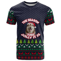 The Season To Be Jolly Siberian Husky Xmas Ball Christmas T Shirt Xmas Holiday Patterns - Wonder Print Shop