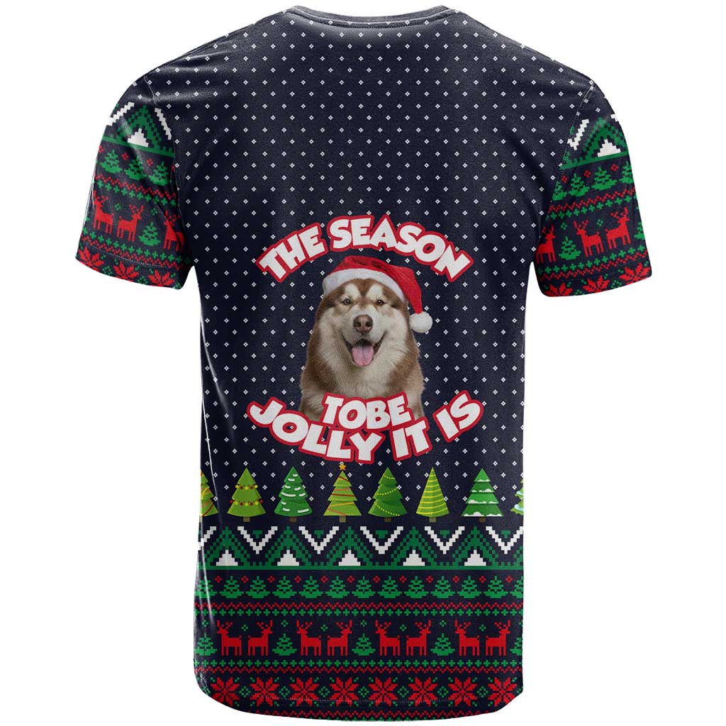 The Season To Be Jolly Siberian Husky Xmas Ball Christmas T Shirt Xmas Holiday Patterns - Wonder Print Shop
