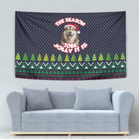 The Season To Be Jolly Siberian Husky Xmas Ball Christmas Tapestry Xmas Holiday Patterns - Wonder Print Shop