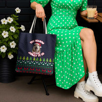 The Season To Be Jolly Siberian Husky Xmas Ball Christmas Tote Bag Xmas Holiday Patterns - Wonder Print Shop