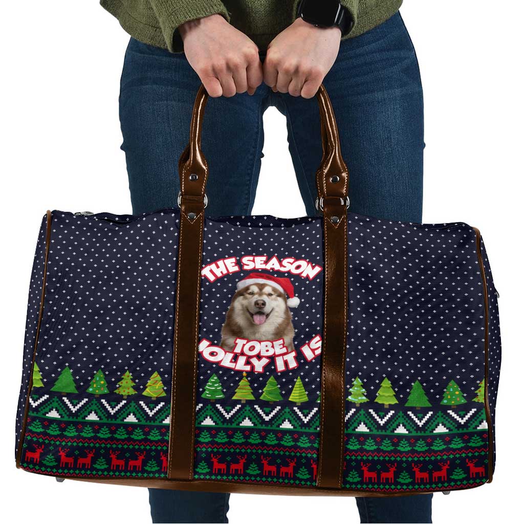 The Season To Be Jolly Siberian Husky Xmas Ball Christmas Travel Bag Xmas Holiday Patterns - Wonder Print Shop
