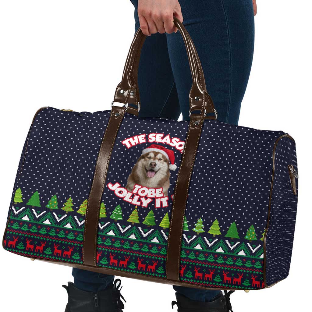 The Season To Be Jolly Siberian Husky Xmas Ball Christmas Travel Bag Xmas Holiday Patterns - Wonder Print Shop
