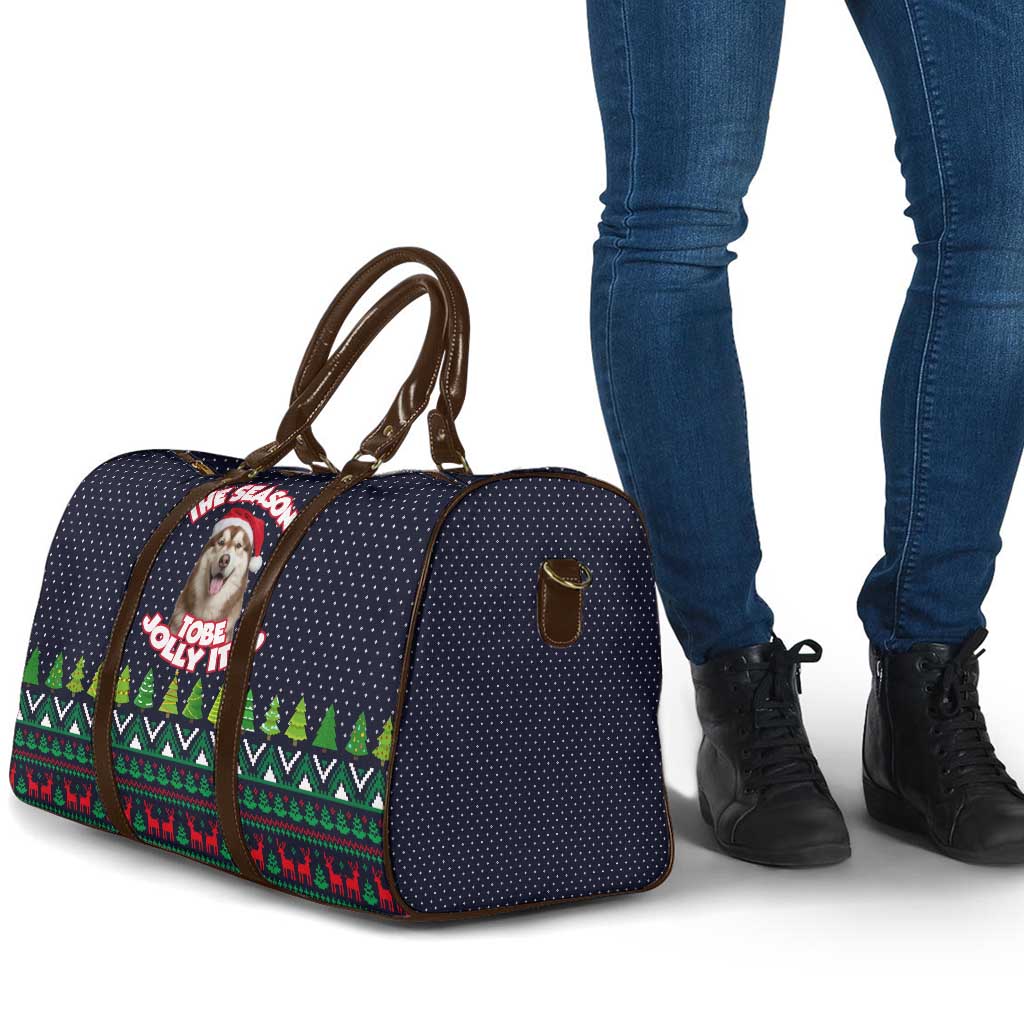 The Season To Be Jolly Siberian Husky Xmas Ball Christmas Travel Bag Xmas Holiday Patterns - Wonder Print Shop