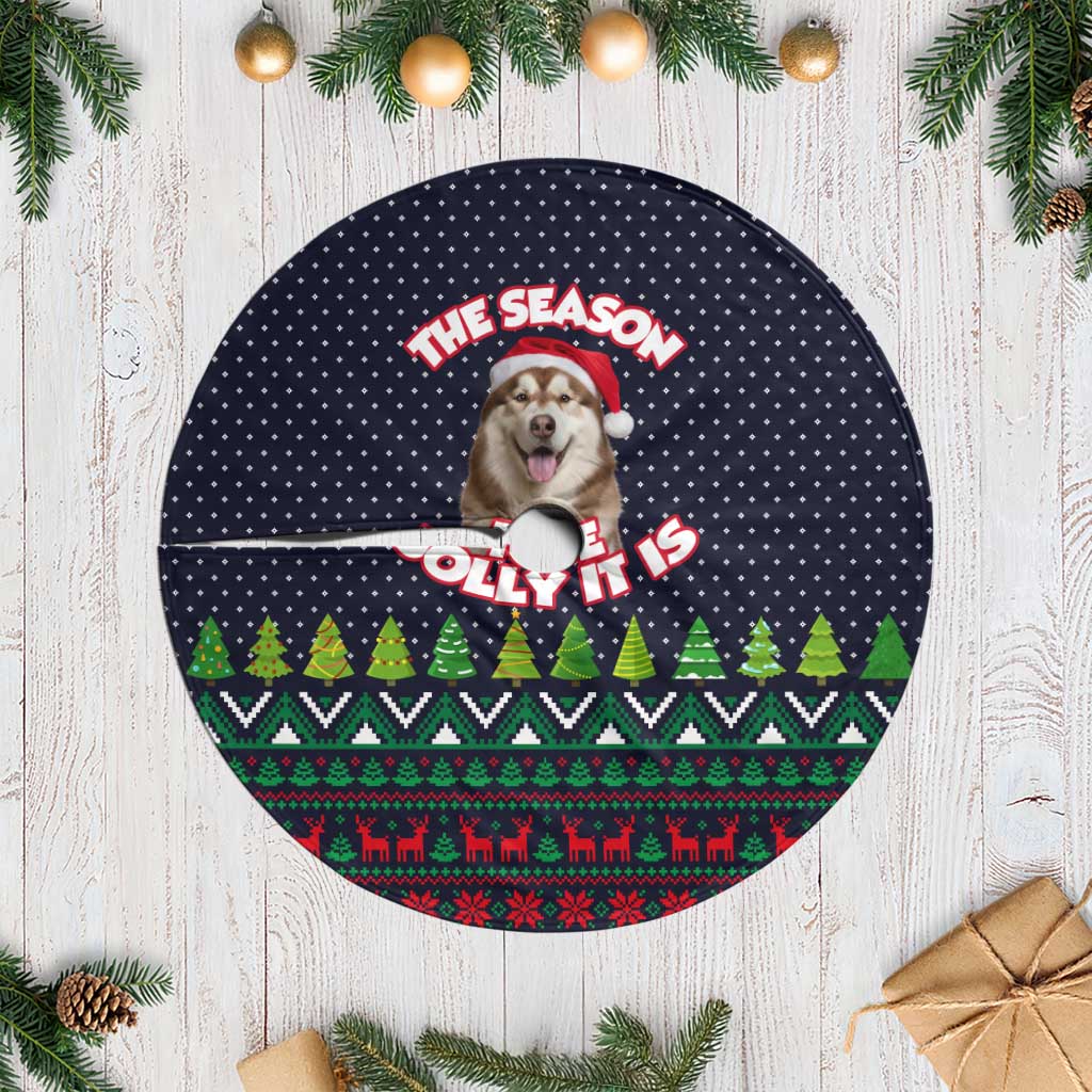 The Season To Be Jolly Siberian Husky Xmas Ball Christmas Tree Skirt Xmas Holiday Patterns - Wonder Print Shop