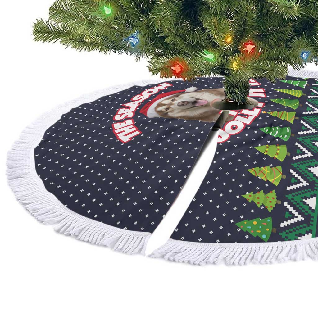 The Season To Be Jolly Siberian Husky Xmas Ball Christmas Tree Skirt Xmas Holiday Patterns - Wonder Print Shop