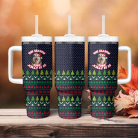 The Season To Be Jolly Siberian Husky Xmas Ball Christmas Tumbler With Handle Xmas Holiday Patterns - Wonder Print Shop