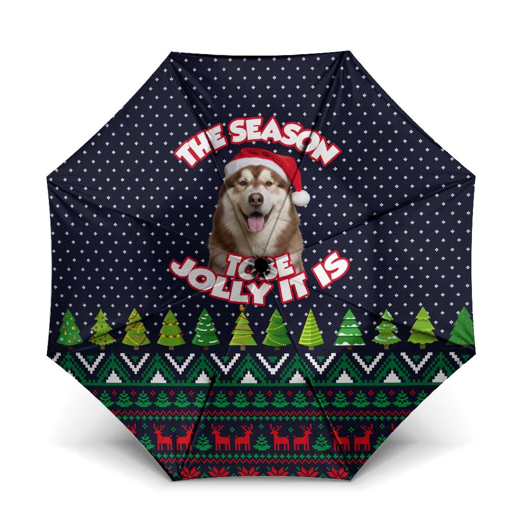 The Season To Be Jolly Siberian Husky Xmas Ball Christmas Umbrella Xmas Holiday Patterns - Wonder Print Shop