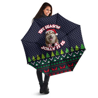 The Season To Be Jolly Siberian Husky Xmas Ball Christmas Umbrella Xmas Holiday Patterns - Wonder Print Shop
