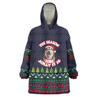 The Season To Be Jolly Siberian Husky Xmas Ball Christmas Wearable Blanket Hoodie Xmas Holiday Patterns - Wonder Print Shop