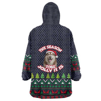 The Season To Be Jolly Siberian Husky Xmas Ball Christmas Wearable Blanket Hoodie Xmas Holiday Patterns - Wonder Print Shop