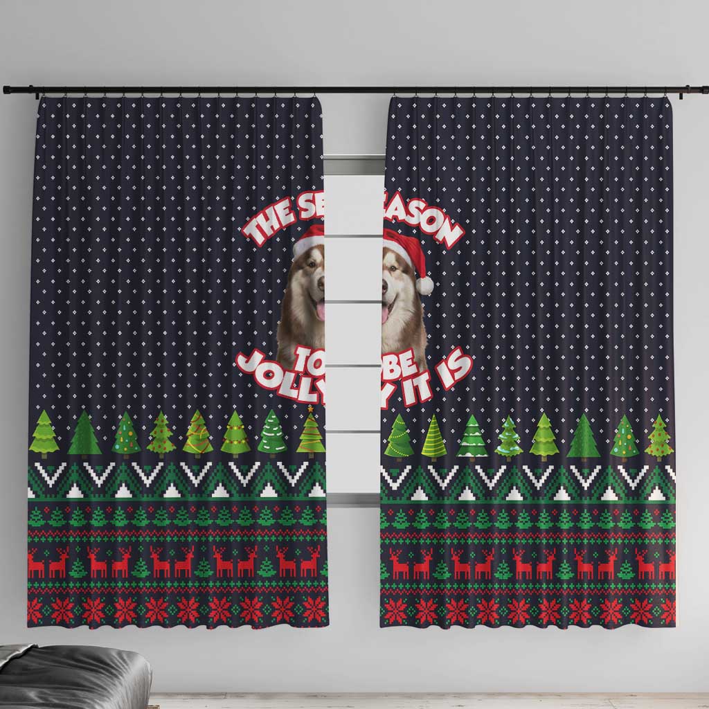 The Season To Be Jolly Siberian Husky Xmas Ball Christmas Window Curtain Xmas Holiday Patterns - Wonder Print Shop