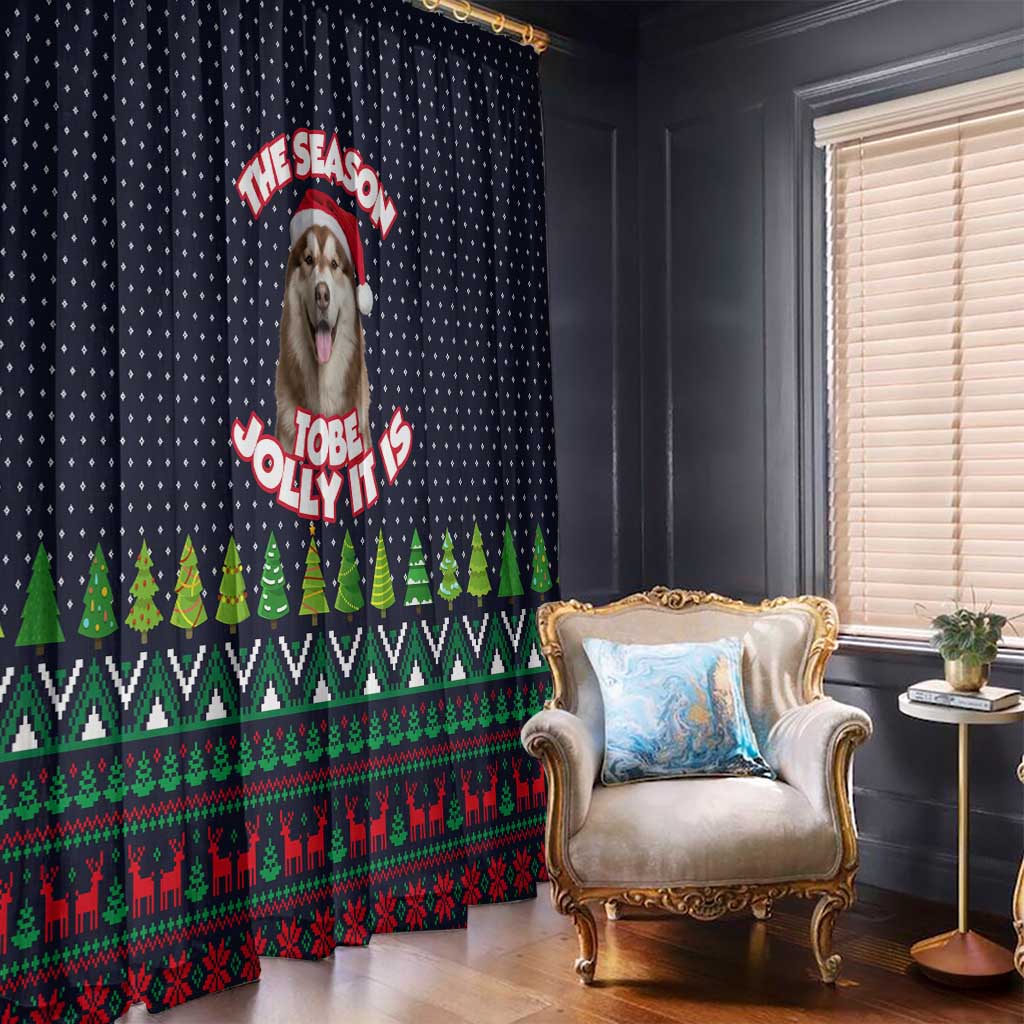 The Season To Be Jolly Siberian Husky Xmas Ball Christmas Window Curtain Xmas Holiday Patterns - Wonder Print Shop