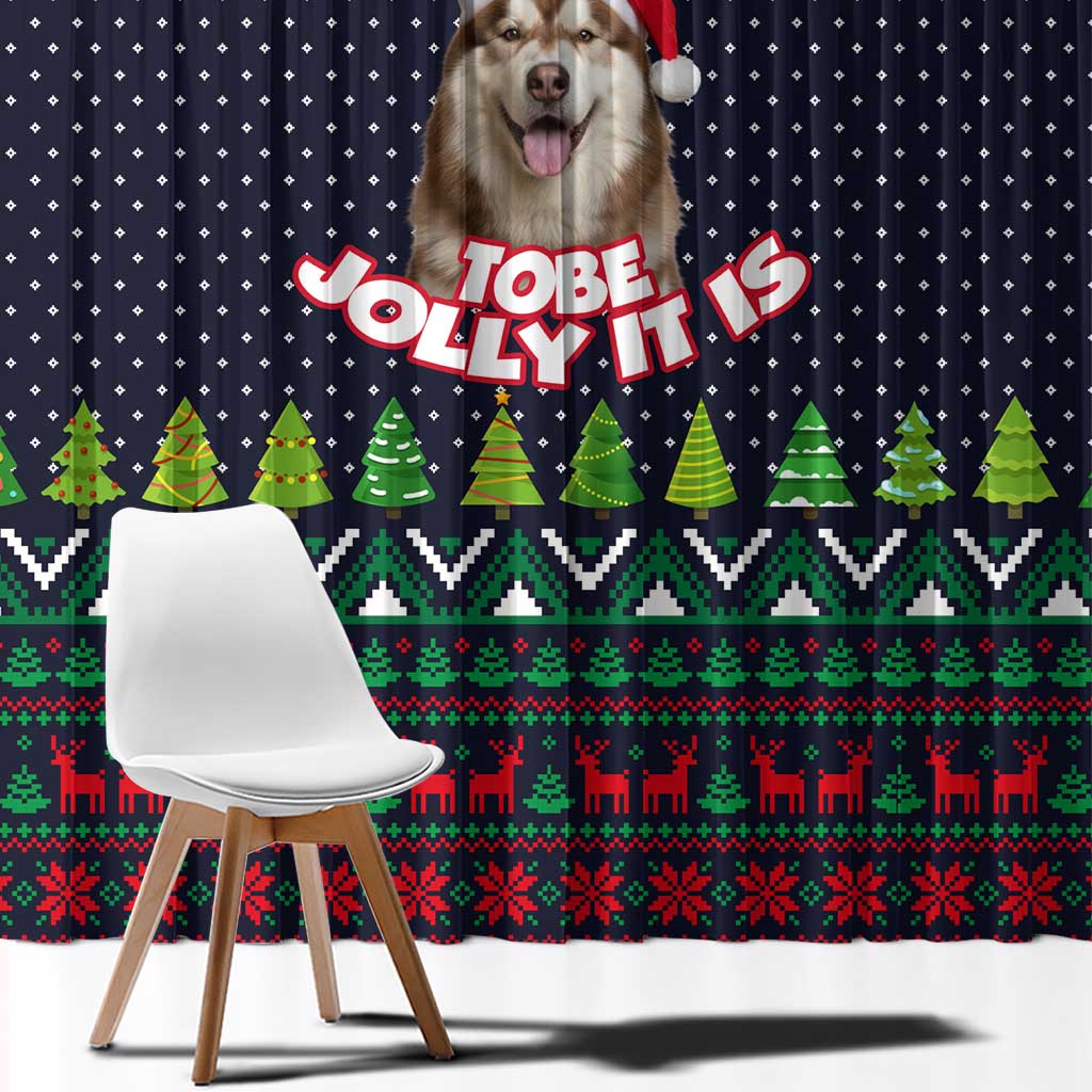 The Season To Be Jolly Siberian Husky Xmas Ball Christmas Window Curtain Xmas Holiday Patterns - Wonder Print Shop