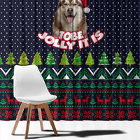 The Season To Be Jolly Siberian Husky Xmas Ball Christmas Window Curtain Xmas Holiday Patterns - Wonder Print Shop