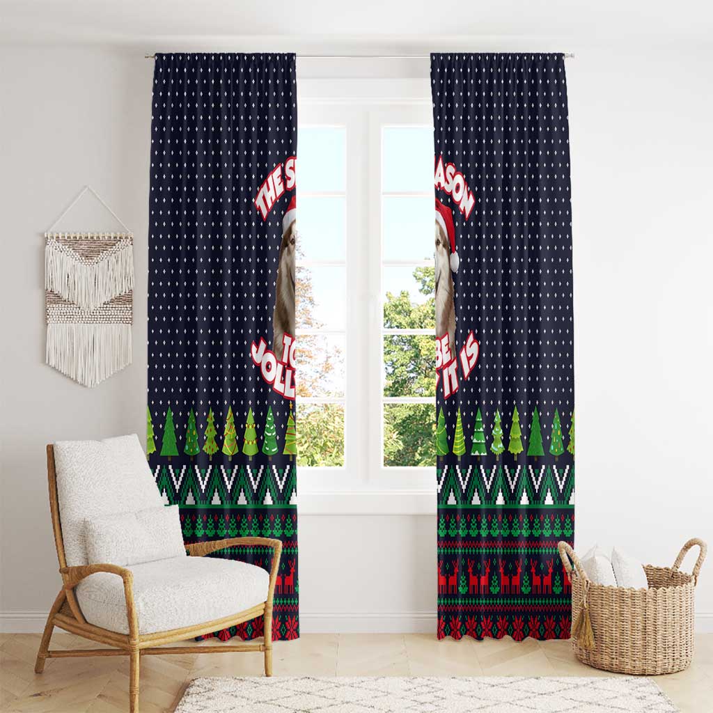 The Season To Be Jolly Siberian Husky Xmas Ball Christmas Window Curtain Xmas Holiday Patterns - Wonder Print Shop