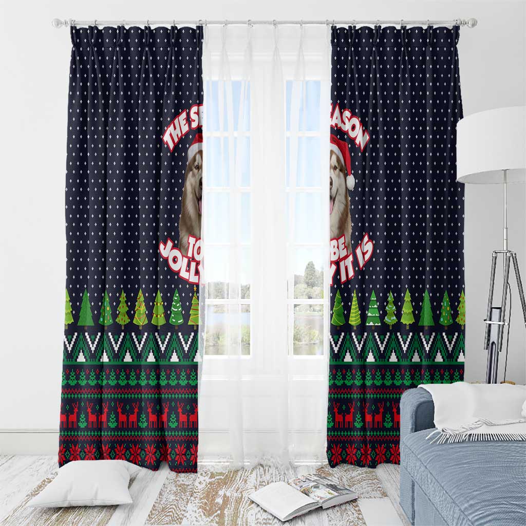 The Season To Be Jolly Siberian Husky Xmas Ball Christmas Window Curtain Xmas Holiday Patterns - Wonder Print Shop
