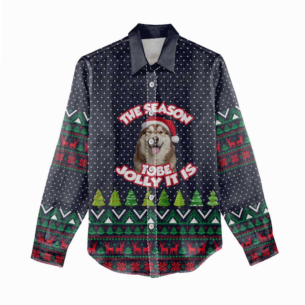 The Season To Be Jolly Siberian Husky Xmas Ball Christmas Women Casual Shirt Xmas Holiday Patterns - Wonder Print Shop