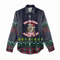 The Season To Be Jolly Siberian Husky Xmas Ball Christmas Women Casual Shirt Xmas Holiday Patterns - Wonder Print Shop