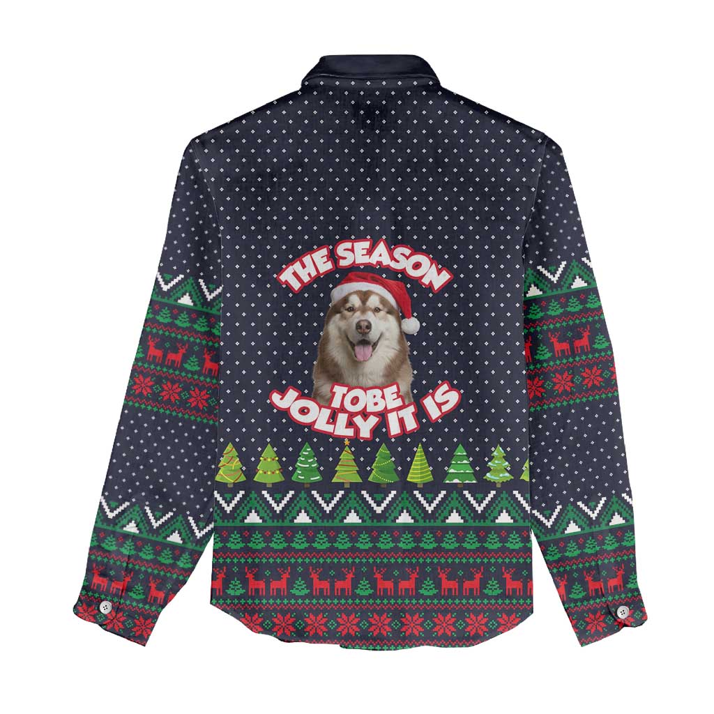 The Season To Be Jolly Siberian Husky Xmas Ball Christmas Women Casual Shirt Xmas Holiday Patterns - Wonder Print Shop