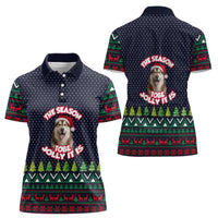 The Season To Be Jolly Siberian Husky Xmas Ball Christmas Women Polo Shirt Xmas Holiday Patterns - Wonder Print Shop