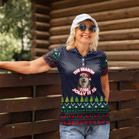 The Season To Be Jolly Siberian Husky Xmas Ball Christmas Women Polo Shirt Xmas Holiday Patterns - Wonder Print Shop