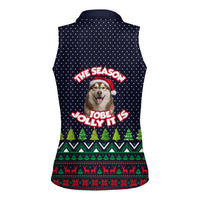 The Season To Be Jolly Siberian Husky Xmas Ball Christmas Women Sleeveless Polo Shirt Xmas Holiday Patterns - Wonder Print Shop
